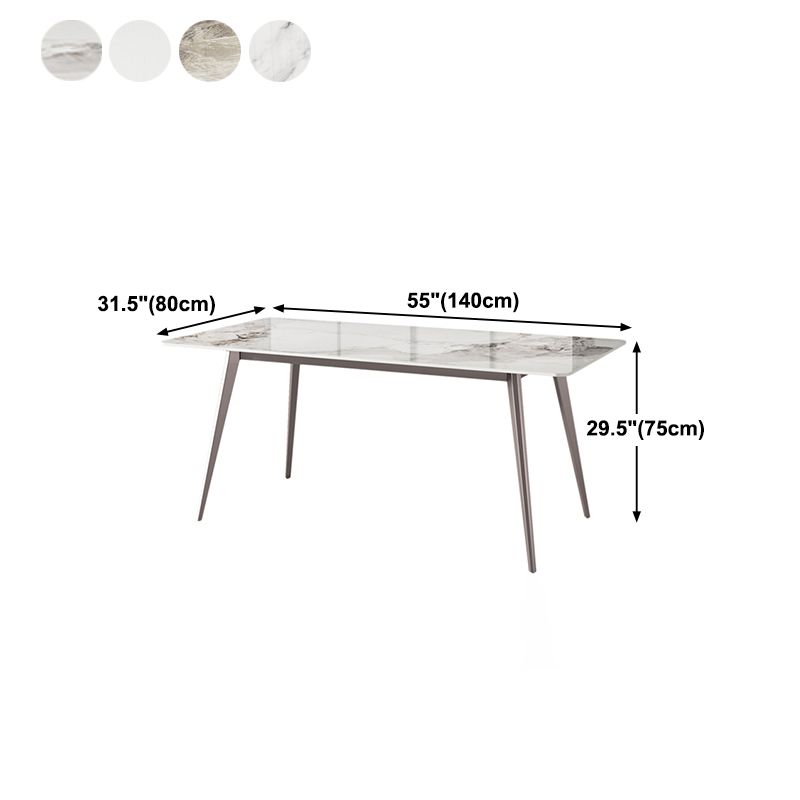 Rectangle 4 Legs Dining Table Modern Sintered Stone Dining Room Table Clearhalo 'Dining Tables & Seating' 'Dining Tables' 'dining_table' 'furn' 'furn_dining_table' 'Furniture' 'Kitchen & Dining Furniture' 1200x1200_affe1c9a-60d6-453d-a4fa-9359cef83836