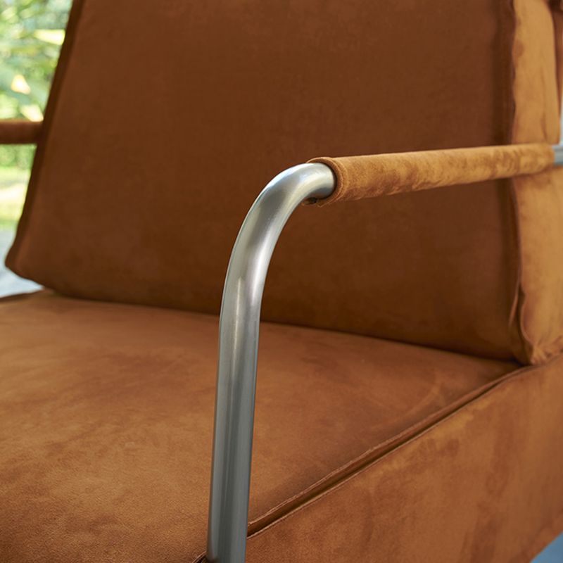 Sedia accento salotto contemporaneo con telaio metallico e schiena sciolta