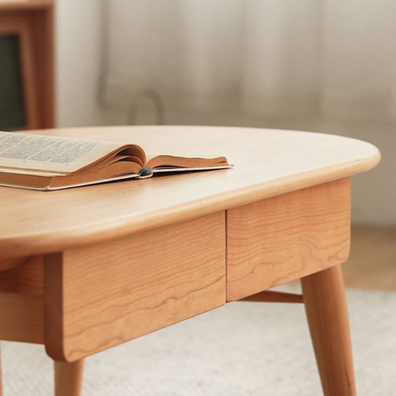 4 Legs Coffee Table Solid Wood Cocktail Table with 2 Storage Drawers Clearhalo 'Coffee & Accent Tables' 'Coffee Tables' 'coffee_tables' 'furn' 'furn_coffee_tables' 'Furniture' 'Living Room Furniture' 1200x1200_afffeb42-e91e-465f-a075-d1ff1cb55895