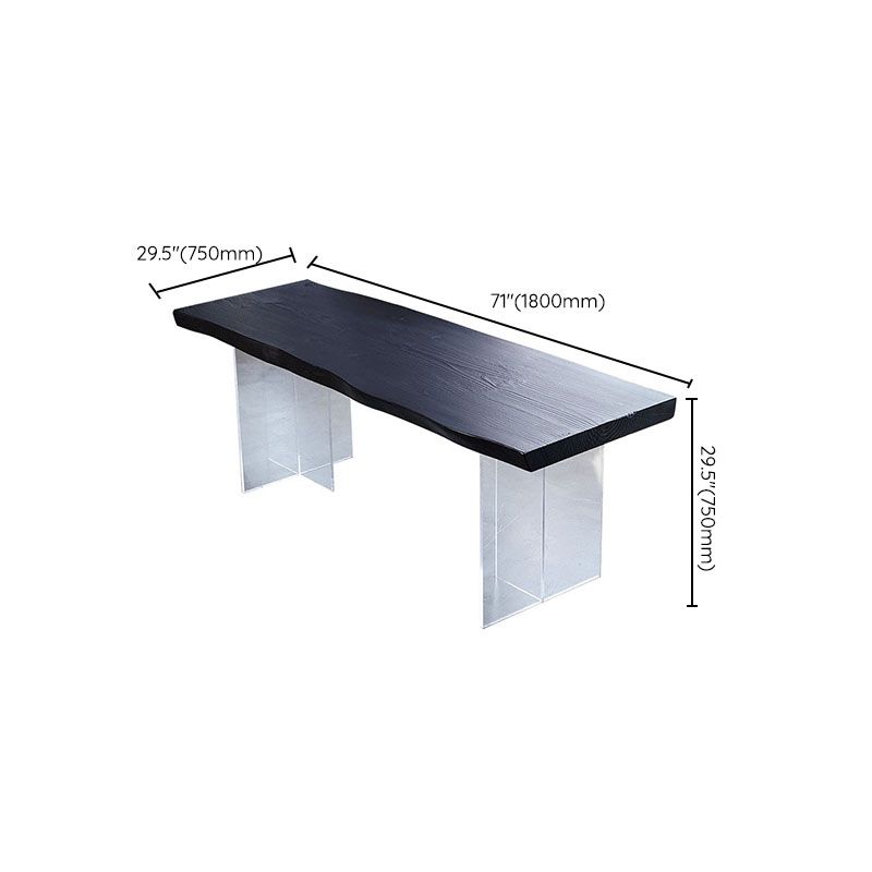 Pine Solid Wood Dining Table Acrylic Base Table for Dining Room Clearhalo 'Dining Tables & Seating' 'Dining Tables' 'dining_table' 'furn' 'furn_dining_table' 'Furniture' 'Kitchen & Dining Furniture' 1200x1200_b000577e-038a-498b-a30a-03deaf3e049b
