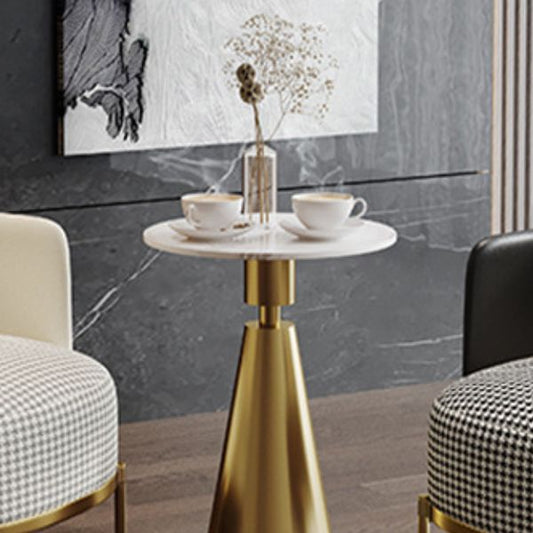 Glam Metal Side End Table Pedestal Round Living Room Sofa Side Accent Table