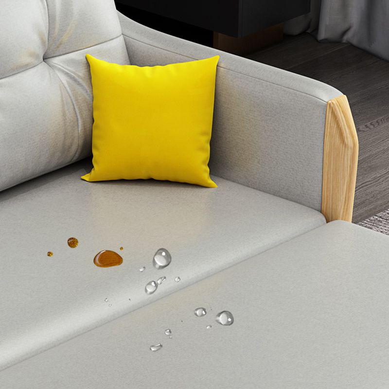 Divano a pelo in pista in finta pelle scandinava