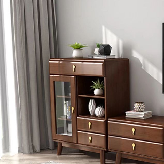 3 - Drawer Rubberwood Accent Cabinet 43.3" Tall 1 - Door Chest Clearhalo 'Cabinets & Chests' 'cabinets_chests' 'furn' 'furn_cabinets_chests' 'Furniture' 'Living Room Furniture' 1200x1200_b004173f-2cc8-4164-99fd-5d617b81019f