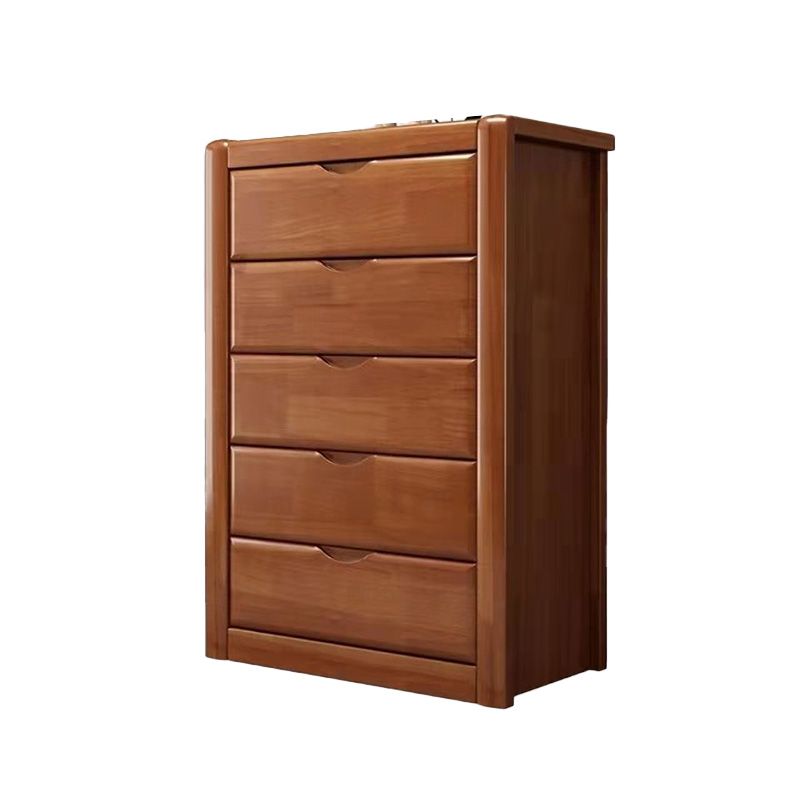 Modern 15,74 "Wide Accent Chest Brown Rubberwood -borst met laden