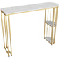 Glam Iron Bistro Table Stone Top Indoor Bar Dining Table with Shelf Clearhalo 'Bar Furniture' 'Bar Tables' 'bar_tables' 'furn' 'furn_bar_tables' 'Furniture' 'furniture_bar_tables' 'Kitchen & Dining Furniture' 1200x1200_b005d8d5-4b0b-4f2b-8651-3d5c79ed3a88