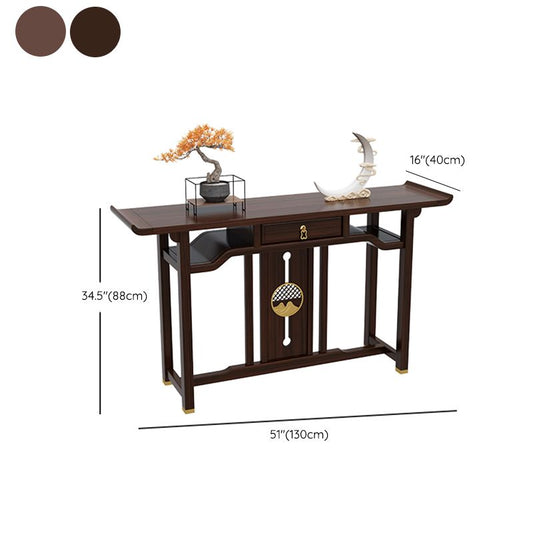 Rectangle Shape Contemporary Console Table Brown Console Sofa Table for Hall