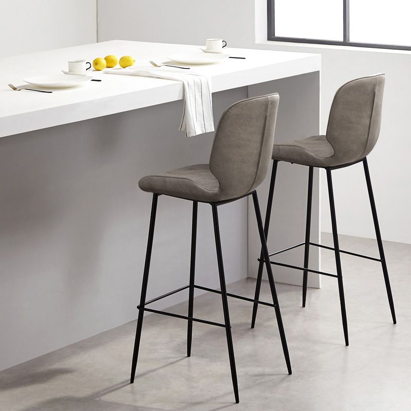 Industrial Style Bar-stool Iron Legs Bucket Leather Seat for Kitchen Bar Clearhalo 'Bar Furniture' 'Bar Stools' 'bar_stools' 'furn' 'furn_bar_stools' 'furniture_bar_stools' 'Kitchen & Dining Furniture' 'kitchen&dining_furn' 'kitchen' 'kitchen_furn' Furniture' 1200x1200_b0085dd2-7c7d-4d4d-a49a-198a6455630f