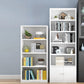 White and Black Modern Bookshelf Closed Back Wood Bookcase for Home