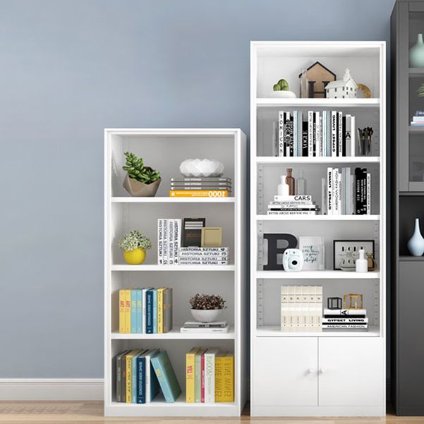 White and Black Modern Bookshelf Closed Back Wood Bookcase for Home