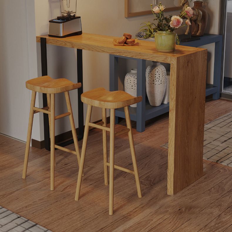 Tabouret de bar de restaurant de tabouret de bar contemporain en bois massif avec pédale