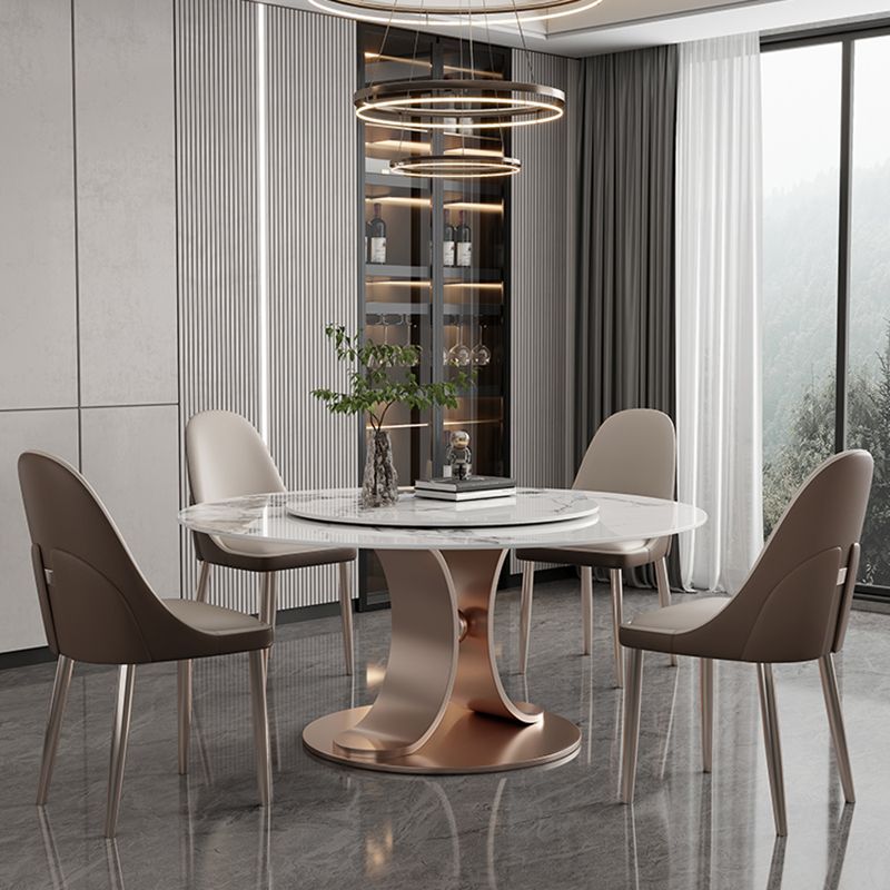 Mesa de comedor de pedestal de la base de rosas