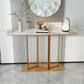 Glam Rectangle Shape Console Sofa Table with Stone Top for Hall