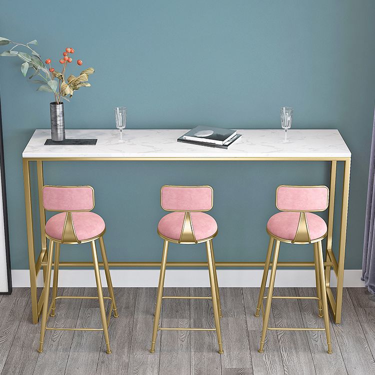 Living Room Bar Dining Table Gold Footrest Trestle Pub Height Dining Table, Only Table Clearhalo 'Bar Furniture' 'Bar Tables' 'bar_tables' 'furn' 'furn_bar_tables' 'Furniture' 'furniture_bar_tables' 'Kitchen & Dining Furniture' 'kitchen&dining_furn' 'kitchen' 1200x1200_b00af3ea-8205-4632-8c4e-1adc28f57820