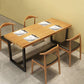 Industrial Dining Set 1/5 Pcs Solid Wood Top Dining Table and Armless Chairs Clearhalo 'Dining Room Sets' 'Dining Tables & Seating' 'dining_room_set' 'furn' 'furn_dining_room_set' 'Furniture' 'Kitchen & Dining Furniture' 1200x1200_b00b16a9-b1d5-443b-9b4e-5a56e2f36a75