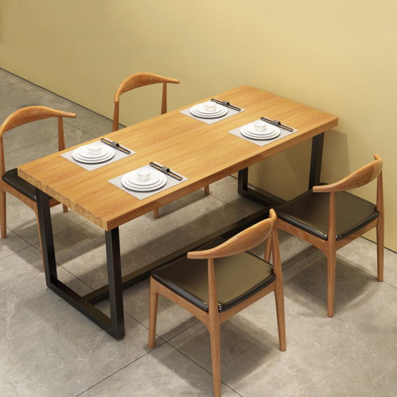 Industrial Dining Set 1/5 Pcs Solid Wood Top Dining Table and Armless Chairs Clearhalo 'Dining Room Sets' 'Dining Tables & Seating' 'dining_room_set' 'furn' 'furn_dining_room_set' 'Furniture' 'Kitchen & Dining Furniture' 1200x1200_b00b16a9-b1d5-443b-9b4e-5a56e2f36a75