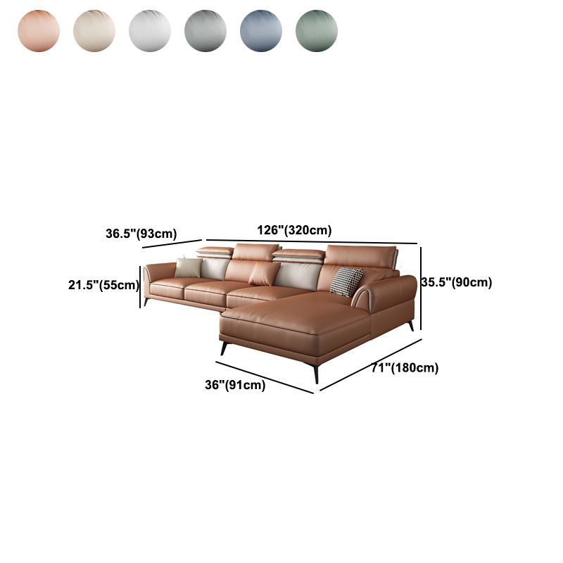Contemporary Stain-Resistant Faux Leather 4-Seater L-Shape Sofa