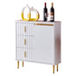 Stone in stile glam 34 "H sala da pranzo sideboard a 3 tradotto server buffet in bianco