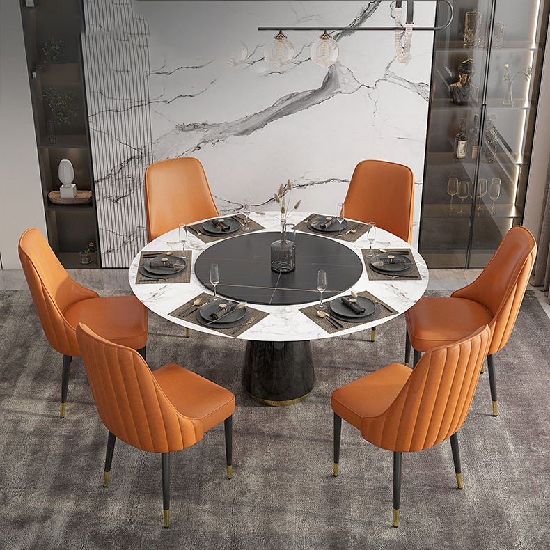 Glam Style Side Chair PU Leather Dining Chair for Living Room Clearhalo 'Dining Chairs' 'Dining Tables & Seating' 'dining_chair' 'furn' 'furn_dining_chair' 'Furniture' 'Kitchen & Dining Furniture' 1200x1200_b00cccfa-8209-4202-ad9c-ec1c3a2db770