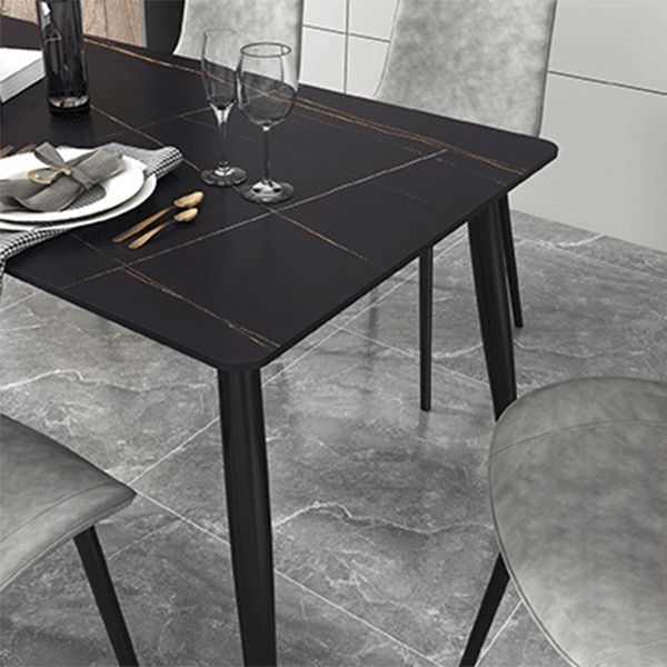 Tavolo da pranzo tradizionale di lusso sinterizzato in pietra rettangolo 4 gambe tavolo per casa