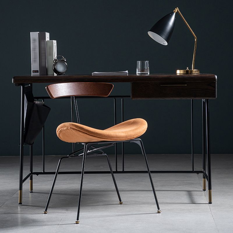 Industrial Style Leather Dining Armless Chairs Open Back Dining Side Chair Clearhalo ' kitchen&dining_furn' 'Dining Chairs' 'Dining Tables & Seating' 'dining_chair' 'furn' 'furn_dining_chair' 'Furniture' 'furniture_dining_chair' 'Kitchen & Dining Furniture' 'kitchen' 1200x1200_b00e4c63-738d-4943-8cb5-4dc87760f438