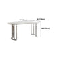 White Top Oval Dining Table Stone Dining Table with Acrylic Base