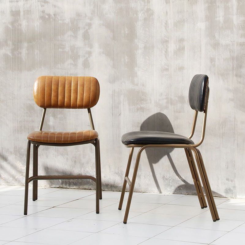 Industrial Metal Dining Room Chairs Open Back Dining Side Armless Dining Chairs (Set of 2) Clearhalo ' kitchen&dining_furn' 'Dining Chairs' 'Dining Tables & Seating' 'dining_chair' 'furn' 'furn_dining_chair' 'Furniture' 'furniture_dining_chair' 'Kitchen & Dining Furniture' 'kitchen' 1200x1200_b00e9771-9539-4c38-ab15-cae33665ed17