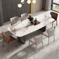 Mesa de comedor rectangular industrial Mesa de piedra sinterizada con patas de metal