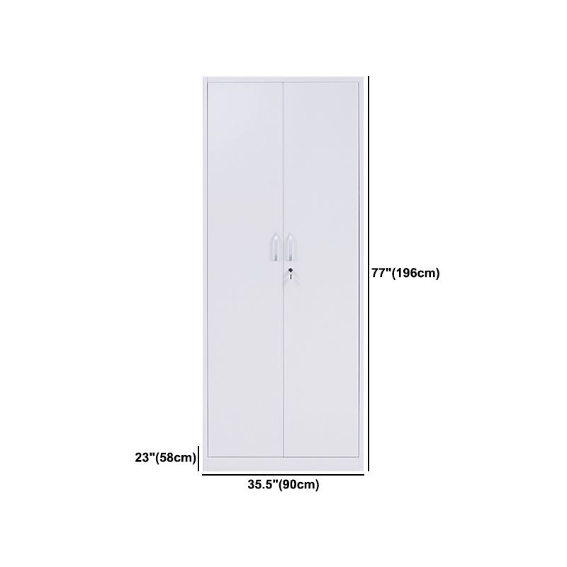 Contemporary Two Doors Wardrobe Armoire Steel Wardrobe Closet Clearhalo 'Armoires & Wardrobes' 'armoires_wardrobes' 'Bedroom Furniture' 'furn' 'furn_armoires_wardrobes' 'Furniture' 1200x1200_b00faedf-132a-4b83-9043-888d8fff687c