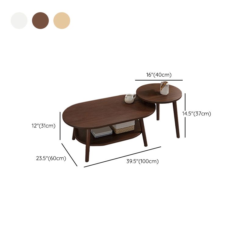 Wood Free-Form Coffee Table Modern 4 Legs Coffee Table with Storage Clearhalo 'Coffee & Accent Tables' 'Coffee Tables' 'coffee_tables' 'furn' 'furn_coffee_tables' 'Furniture' 'Living Room Furniture' 1200x1200_b0114bcf-3941-4cc3-8b1f-174a31738692