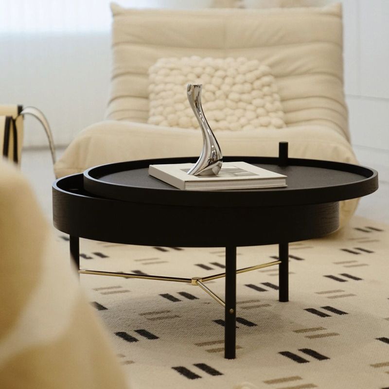 Scandinavian Round 1 Single Coffee Table Solid Wood Cocktail Table Clearhalo 'Coffee & Accent Tables' 'Coffee Tables' 'coffee_tables' 'furn' 'furn_coffee_tables' 'Furniture' 'Living Room Furniture' 1200x1200_b011598e-2002-4f03-ac38-a3db6c065a06