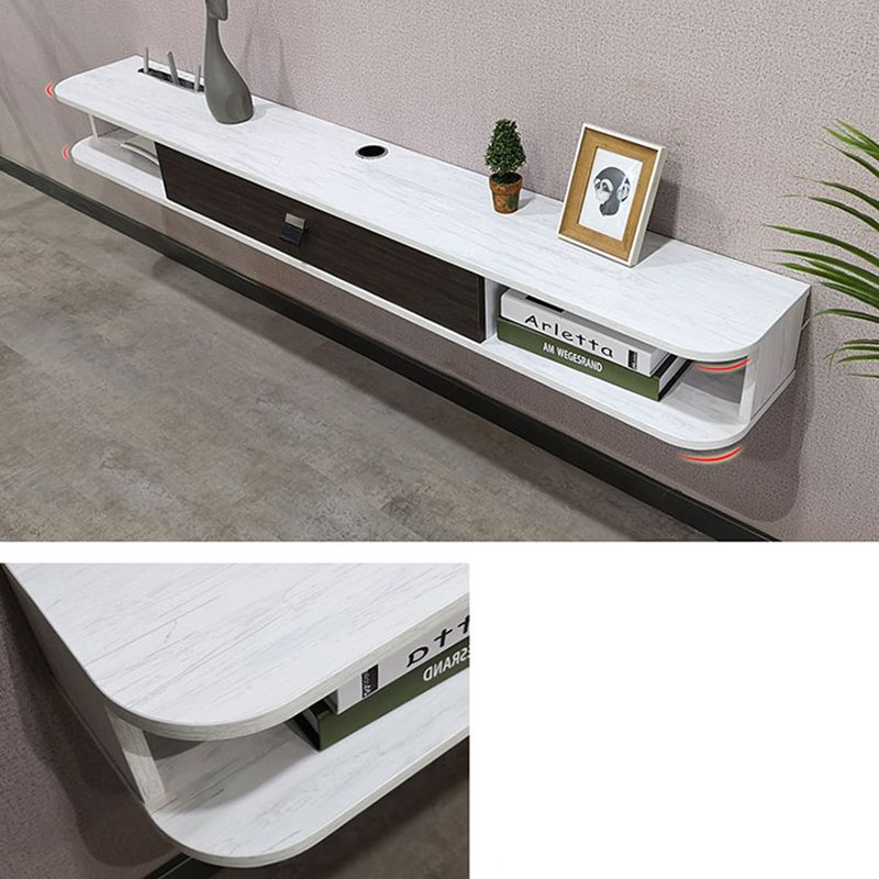 Meuble TV contemporain en bois, Console murale, avec rangement, pour le salon