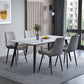 Contemporary Rectangle Shape Sintered Stone Dining Table Kitchen Dining Table with 4 Legs Base Clearhalo ' dining_table' 'Dining Tables & Seating' 'Dining Tables' 'Furniture' 'furniture_dining_table' 'Kitchen & Dining Furniture' 'kitchen&dining_furn' 'kitchen' 'kitchen_dining_table' 1200x1200_b014110e-546a-4ec0-80f5-5d708f1c8b1b