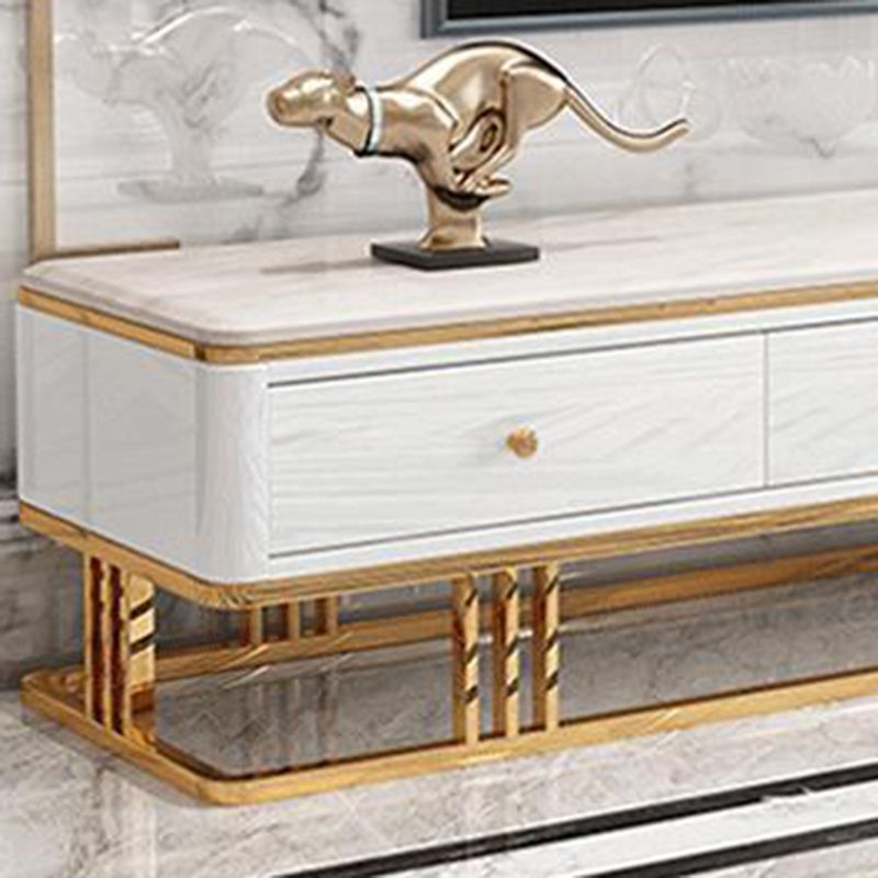 Glamstil Stone TV stehen schwarz -weiß -Fernsehschrank mit Schubladen