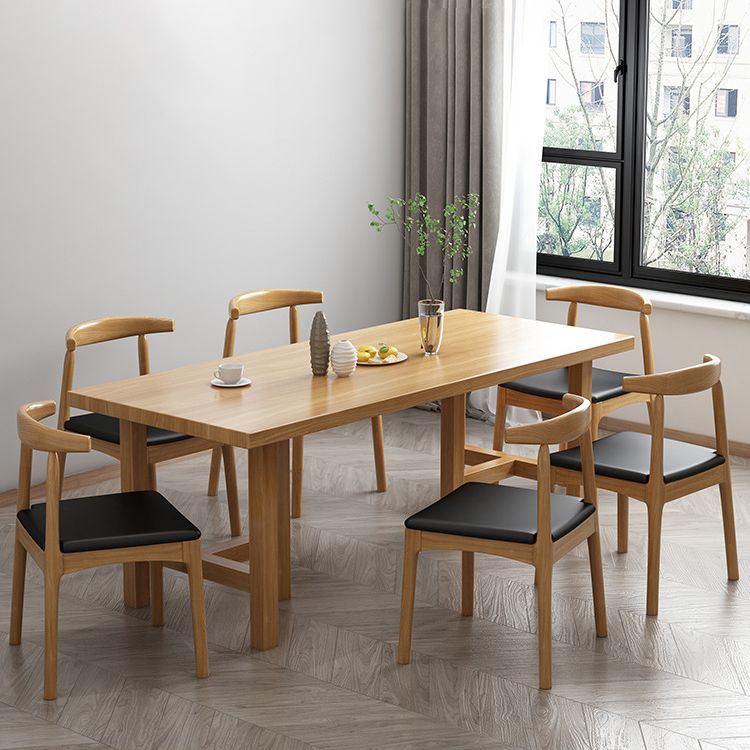 Contemporary 1/2/7 Pieces Dining Set with Solid Wood Table Dining Furniture Clearhalo 'Dining Room Sets' 'Dining Tables & Seating' 'dining_room_set' 'furn' 'furn_dining_room_set' 'Furniture' 'furniture_dining_room_set' 'Kitchen & Dining Furniture' 'kitchen&dining_furn' 'kitchen' 1200x1200_b01816b4-3a82-41c0-aa58-33a2b284faac