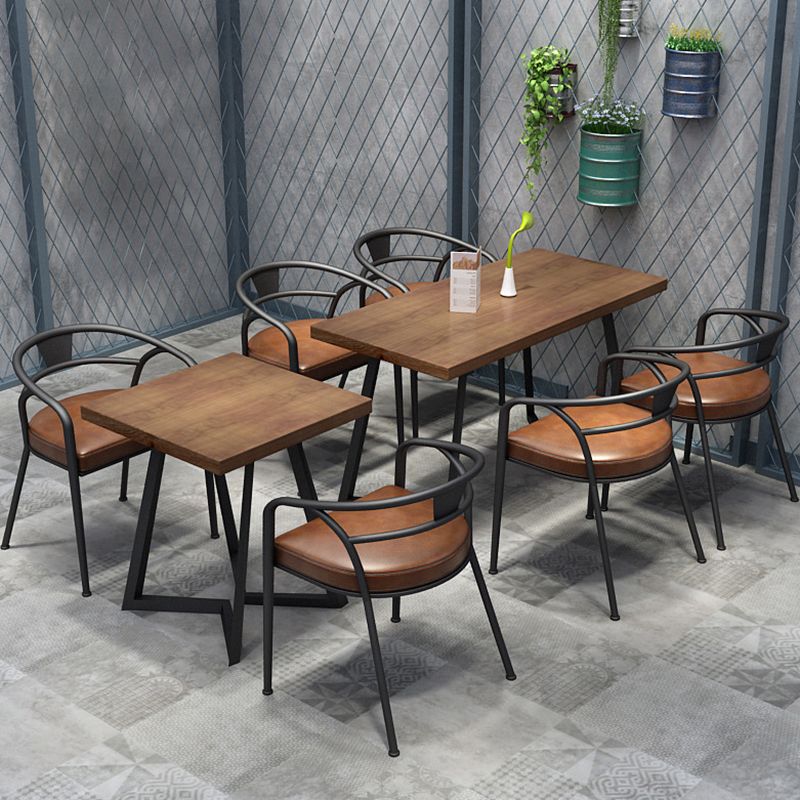 Industrial Metal Dining Table Furniture 1/2/3/5 Pieces Home Table and Chair Set Clearhalo 'Dining Room Sets' 'Dining Tables & Seating' 'dining_room_set' 'furn' 'furn_dining_room_set' 'Furniture' 'Kitchen & Dining Furniture' 1200x1200_b01908a4-d235-4d99-9c3c-31625867f176
