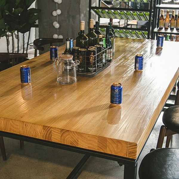 Industriële rechthoekige eettafel Eetkamer Massief houten eettafel