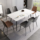 Stone Top Dining Table Rectangle Modern Dining Table with 4 Black Legs Clearhalo 'Dining Tables & Seating' 'Dining Tables' 'dining_table' 'furn' 'furn_dining_table' 'Furniture' 'furniture_dining_table' 'Kitchen & Dining Furniture' 'kitchen' 'kitchen_dining_table' 1200x1200_b01cc277-678e-4085-96f1-aa880169b333