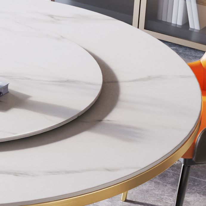 Contemporary Sintered Stone Dining Table Round Table with Metallic Base Clearhalo ' dining_table' 'Dining Tables & Seating' 'Dining Tables' 'furn' 'furn_dining_table' 'Furniture' 'furniture_dining_table' 'Kitchen & Dining Furniture' 'kitchen&dining_furn' 'kitchen' 'kitchen_dining_table' 1200x1200_b01cdfba-d520-44e3-aea5-76e8323b6c46