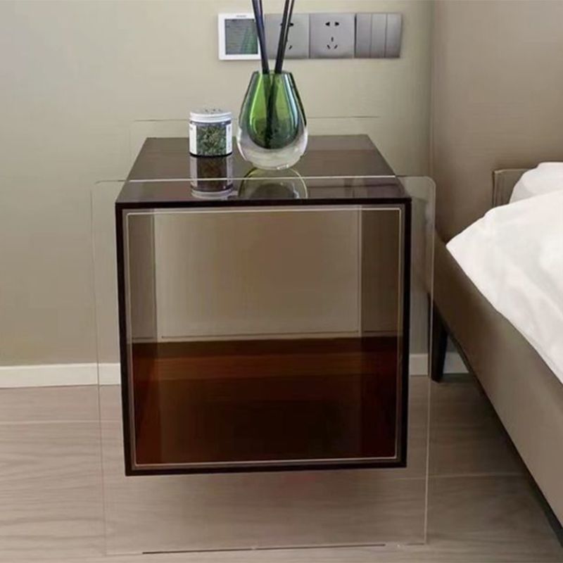 Rectangular Acrylic End Table Set with Storage Modern Simple 21.65" Tall Side Table