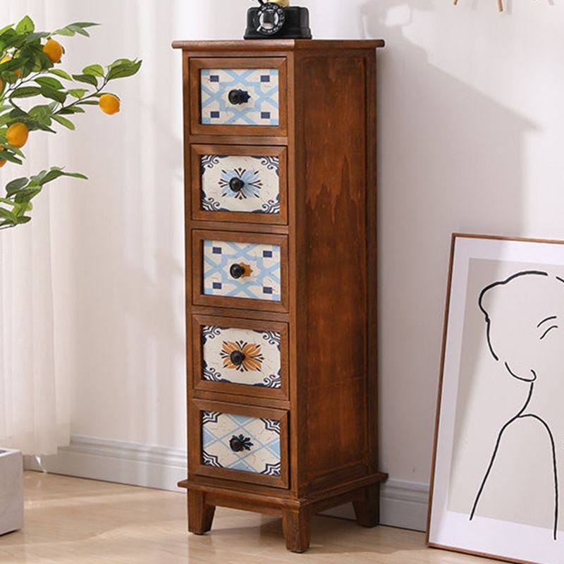 Chef d'accent moderne du milieu du siècle 11.81 "Coffre standard du rectangle de large avec des tiroirs