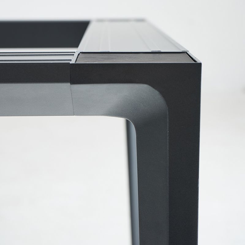 Grey Sintered Stone Top Dining Table Rectangle Table with Metal Base and 4 Legs Clearhalo ' dining_table' 'Dining Tables & Seating' 'Dining Tables' 'Furniture' 'furniture_dining_table' 'Kitchen & Dining Furniture' 'kitchen&dining_furn' 'kitchen' 'kitchen_dining_table' 1200x1200_b022ddc2-ef4c-4dc6-98e1-51e6185126c7