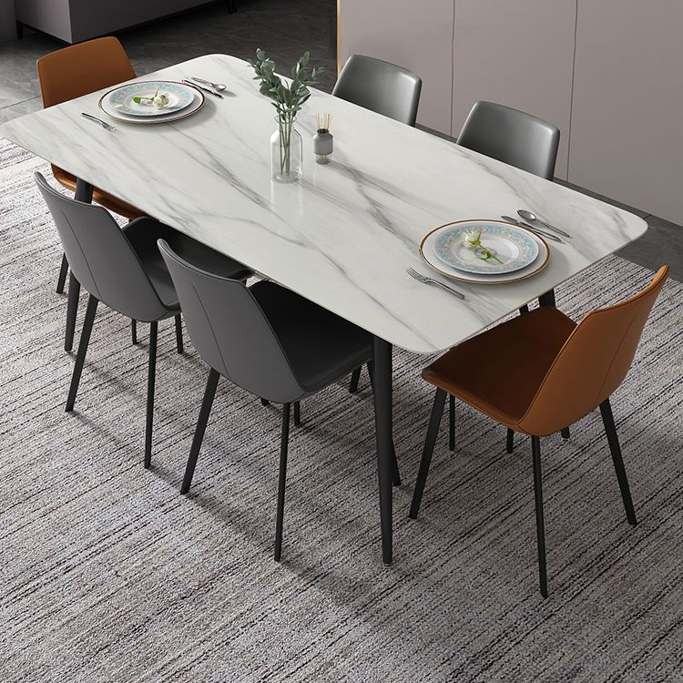 Modern Rectangle Sintered Stone Dining Table Set 1/2/5/6/7 Pieces Dining Set for Home Use Clearhalo 'Dining Room Sets' 'Dining Tables & Seating' 'dining_room_set' 'furn' 'furn_dining_room_set' 'Furniture' 'Kitchen & Dining Furniture' 1200x1200_b0292333-9d62-41ab-8f49-304fd95ba9f5