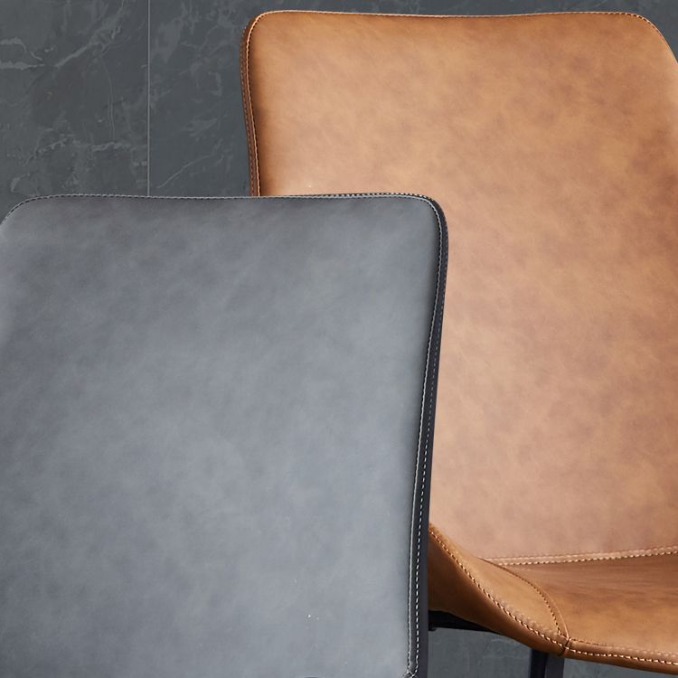 Restaurant Contemporary Leather Side Chair Solid Back Dining Chair Clearhalo ' kitchen&dining_furn' 'Dining Chairs' 'Dining Tables & Seating' 'dining_chair' 'furn' 'furn_dining_chair' 'Furniture' 'furniture_dining_chair' 'Kitchen & Dining Furniture' 'kitchen' 1200x1200_b02940fe-1647-4f5c-a1d1-0b79cc30caf8