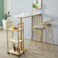 Glam Iron Bar Dining Table with White Stone Top Indoor Bistro Table Fixed Table Clearhalo 'Bar Furniture' 'Bar Tables' 'bar_tables' 'furn' 'furn_bar_tables' 'Furniture' 'furniture_bar_tables' 'Kitchen & Dining Furniture' 1200x1200_b029e1b5-bbce-4048-8e5f-e229d7fcead0