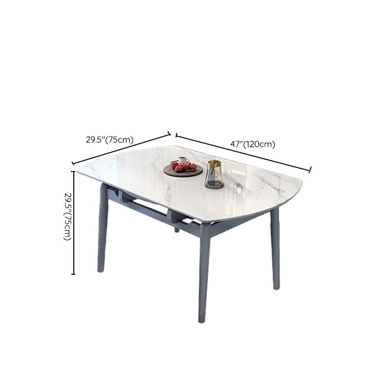 4 Legs Dining Table Sintered Stone Extendable Table for Kitchen Clearhalo 'Dining Tables & Seating' 'Dining Tables' 'dining_table' 'furn' 'furn_dining_table' 'Furniture' 'Kitchen & Dining Furniture' 1200x1200_b02bff53-863c-4e50-b82f-1f728f00e559