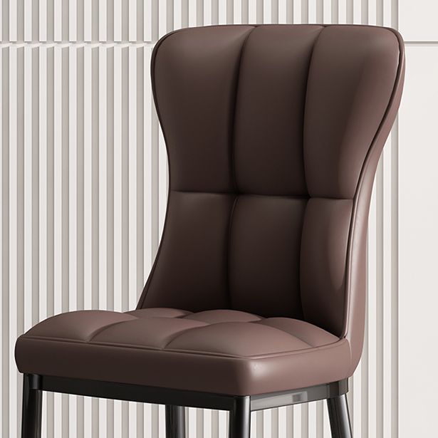 Glam Style Metal Dining Room Chairs Armless Upholstered Linen Fabric Dining Chair for Home Use Clearhalo ' kitchen&dining_furn' 'Dining Chairs' 'Dining Tables & Seating' 'dining_chair' 'furn' 'furn_dining_chair' 'Furniture' 'furniture_dining_chair' 'Kitchen & Dining Furniture' 'kitchen' 1200x1200_b02c6fea-2b4a-4d89-b1f4-216c009fe784