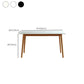 Contemporary Rectangular White and Black Stone Dining Table with Legs