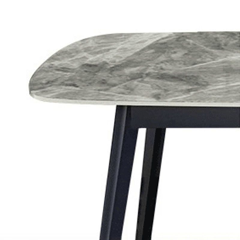 Stone Top Dining Table Traditional Luxury Table with 4 Legs in Black Clearhalo 'Dining Tables & Seating' 'Dining Tables' 'dining_table' 'furn' 'furn_dining_table' 'Furniture' 'furniture_dining_table' 'Kitchen & Dining Furniture' 'kitchen' 'kitchen_dining_table' 1200x1200_b02d54f1-3369-484d-8a26-21f5e6d9924f