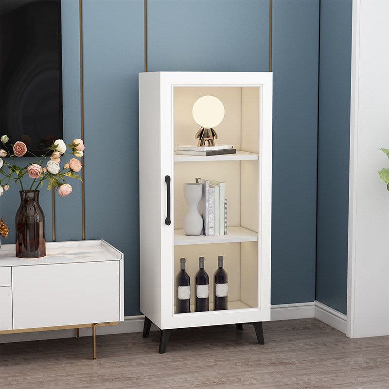 Contemporary Display Stand Faux Wood Glass Doors Storage Cabinet with Door Clearhalo 'Display & China Cabinets' 'display_china_cabinets' 'furn' 'furn_display_china_cabinets' 'Furniture' 'Kitchen & Dining Furniture' 1200x1200_b02e87d3-98b3-4e09-9940-18a95c0ba0ac
