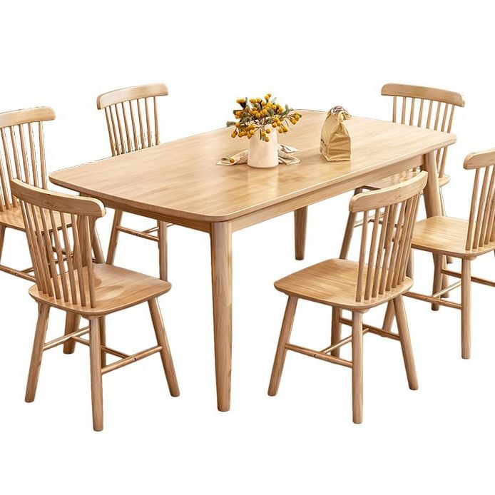 Simple Home Wood Dining Table Rectangle Shape Dining Table with 4 Legs Base Clearhalo ' dining_table' 'Dining Tables & Seating' 'Dining Tables' 'furn' 'furn_dining_table' 'Furniture' 'furniture_dining_table' 'Kitchen & Dining Furniture' 'kitchen&dining_furn' 'kitchen' 'kitchen_dining_table' 1200x1200_b02f0f1c-4efb-4571-b1bd-2d5969796581